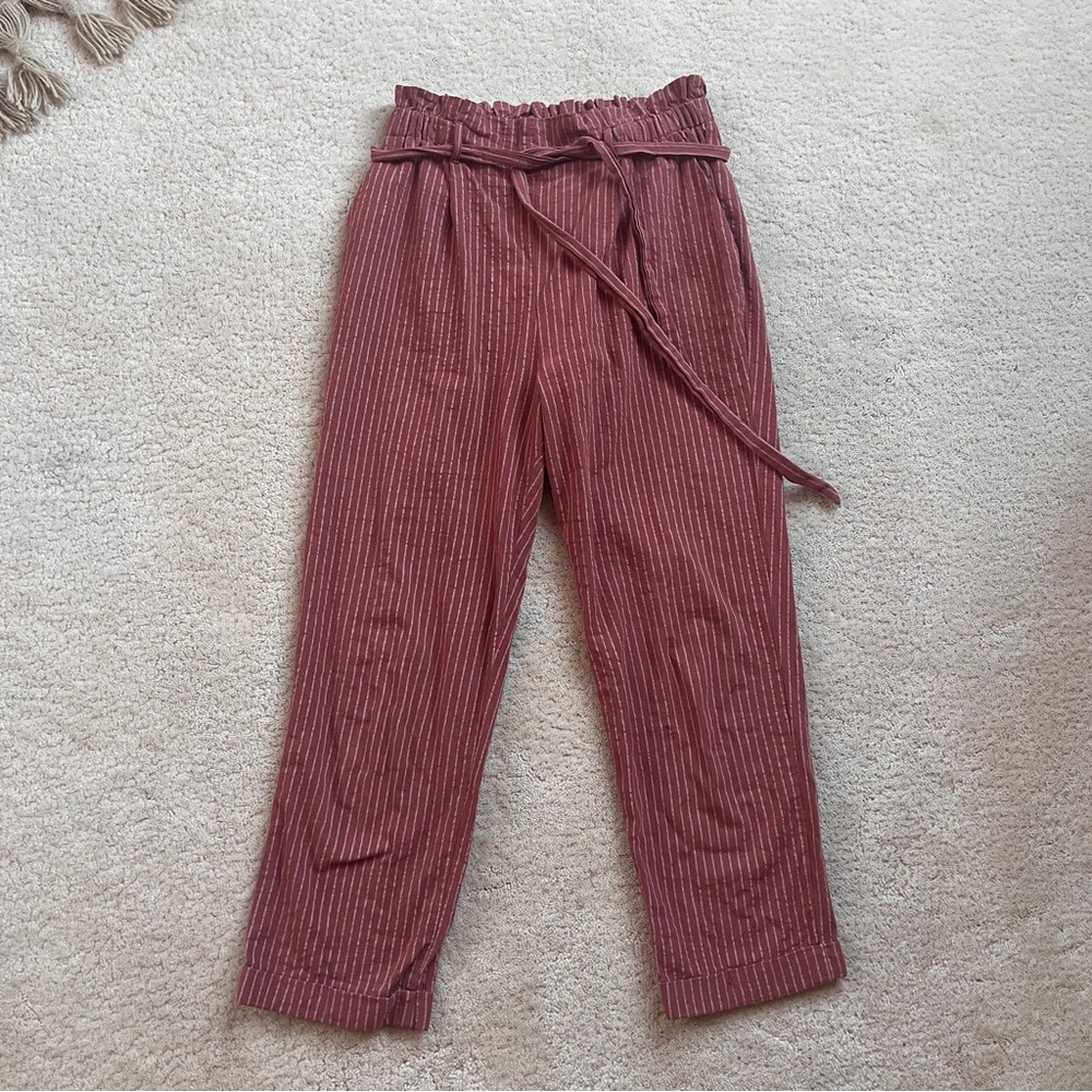 Woman’s Striped Bottoms in Dusty Rose- Kids M fits an XS